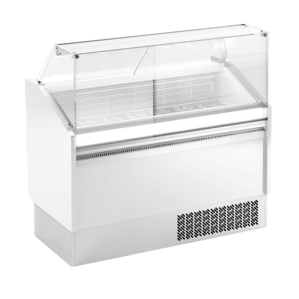 VITRINA INFRICO VBZ12S | Vitrina para Helados 49" | 7.41 Pies Cubicos | Acero Inoxidable | Heladería Pastelería Paletería Supermercado Tienda Abarrotes Tienda de Conveniencia Almacenar Congelar Paletas Helado Nieve Paleteria