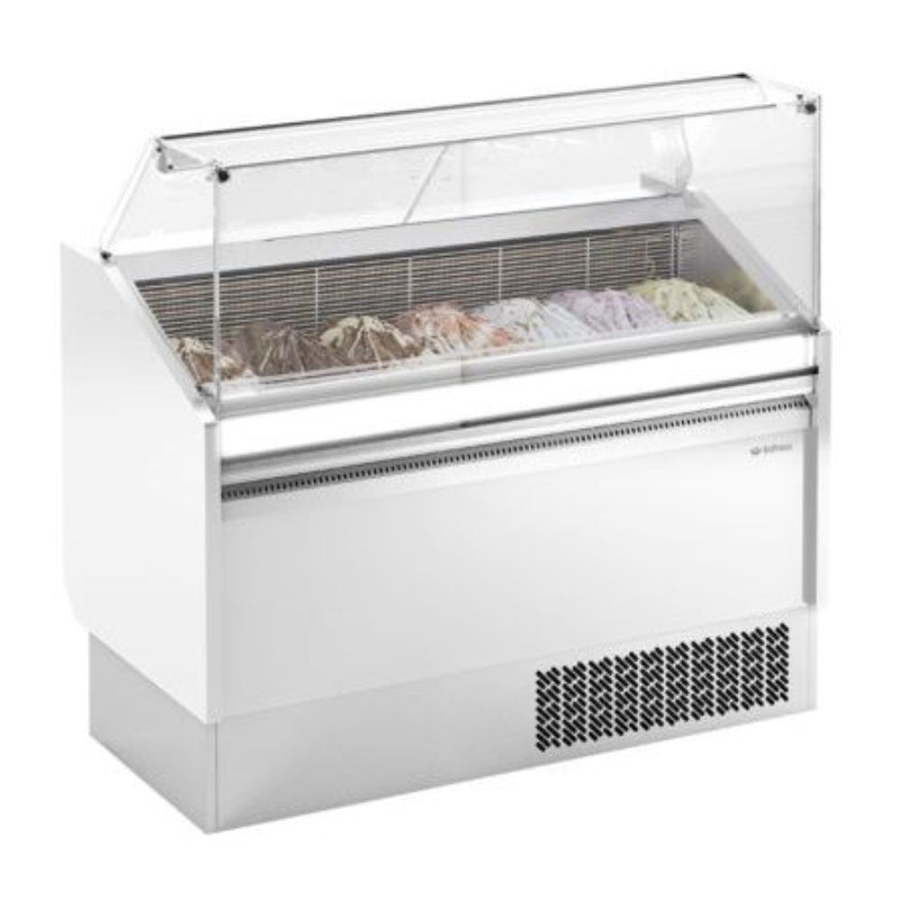 VITRINA INFRICO VBZ15S | Vitrina para Helados 61" | 9.3 Pies Cubicos | Acero Inoxidable | Heladería Pastelería Paletería Supermercado Tienda Abarrotes Tienda de Conveniencia Almacenar Congelar Paletas Helado Nieve Paleteria