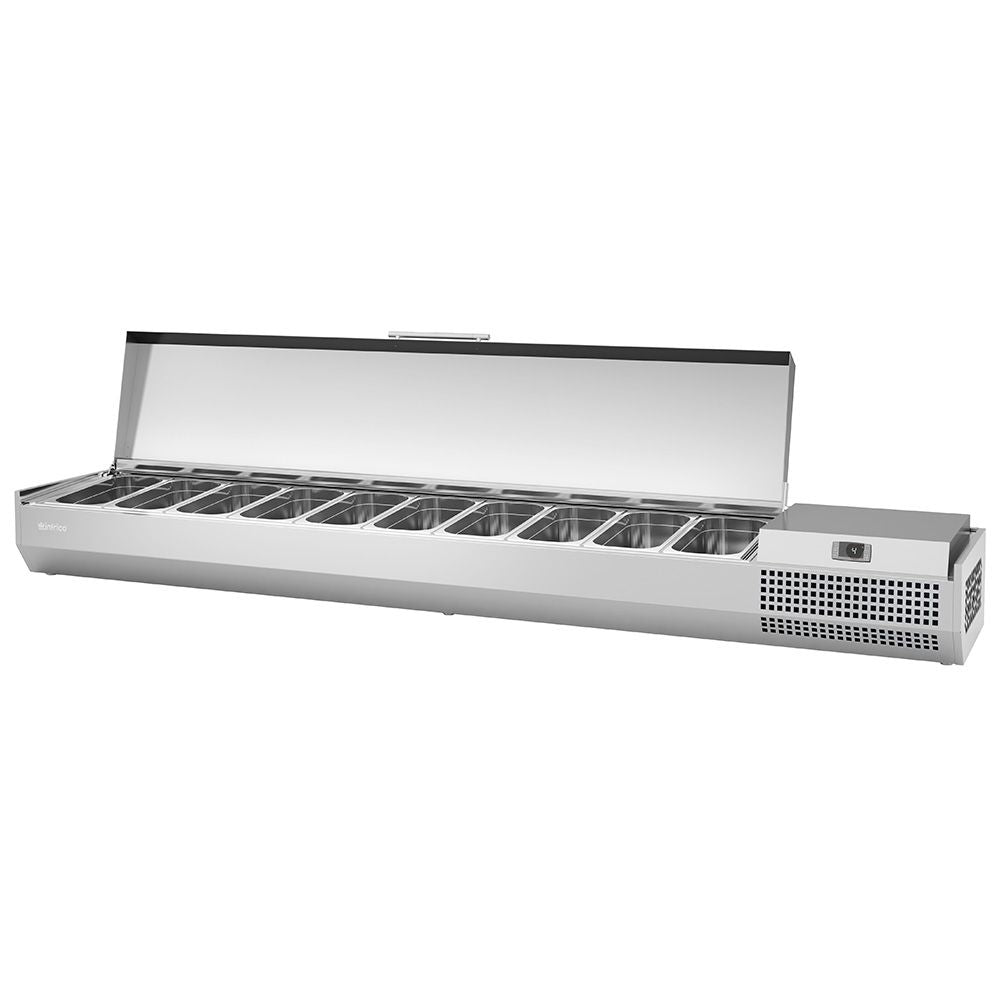 VITRINA INFRICO VIP1740 1/3T | Vitrina Counter Top para Ingredientes | 48 Litros | Cristal Curvo | Acero Inoxidable | Super Mercado Comida Rápida Negocio Alimentos Cafetería Restaurante Bares Tiendas Convivencia Pastelerías Panadería  Supermercado Establecimiento Servicios Alimentos Para Ensaladas Sándwiches Bebidas Postres Pasteles  Supermercado Establecimiento Servicios Alimentos Ambientada