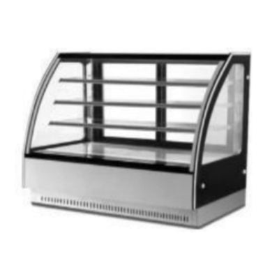 VITRINA KEITER VP-150-4 | Vitrina a Piso Refrigerada | Frente 150 cm | Cristal Curvo | Cremería Pastelería Supermercado Pasteleria Reposteria Negocio Alimentos Pasteles Panes Exhibición Industrial Carnicería Cremería 