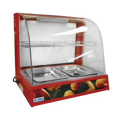 MIGSA BN-660R | Vitrina | Pizza Pastes Pollos | Caliente Mostrador | Cristal Recto | 66 cm | Acero Inoxidable | Restaurantes Cafeterias Pastelerias Tiendas de autoservicio Super Mercados Ambientada