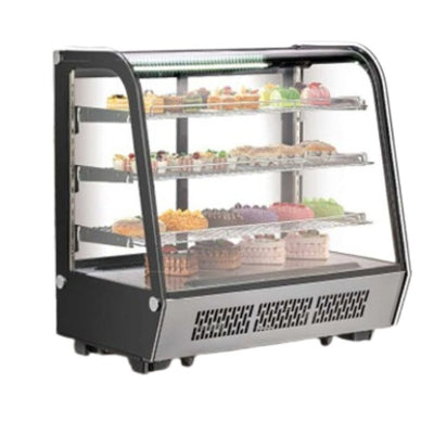 VITRINA MIGSA CW-145R | Vitrina Refrigerada de Exhibición | Cristal Curvo | Negocio Super Mercado Pastelería Pasteleria Reposteria Negocio Alimentos Pasteles Panes Exhibición Industrial Carnicería Cremería