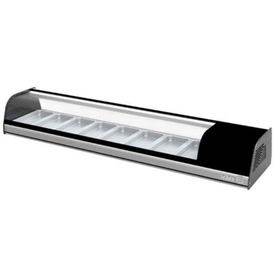 VITRINA REFRIGERADA ASBER ACTC-69 HC | Vitrina Sobre Mostrador Refrigerada | 173.7 cm | Acero Inoxidable | Control Temperatura Digital | Evaporadores | 2 Puertas | Interior | Zona de Alimentos Refrigerados Pastelería Repostería Tienda Abarrotes Carnicería Alimentos Refrigerados Pasteles Postre Tienda 