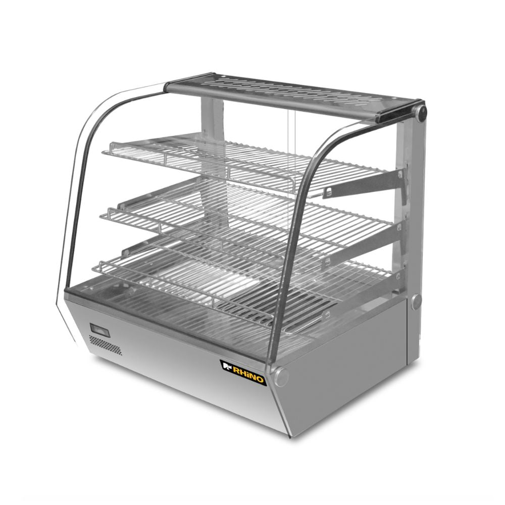 VITRINA RHINO VICAMO-120L | Vitrina Caliente Sobre Mostrador | Frente 57.8 cm | Capacidad 120 L | Buffet Restaurante Cafetería | Vitrina Caliente Exhibidor de Alimentos Calientes Mantenedor Térmica Acero Inoxidable Restaurante Cafetería Buffet Cine Tienda de Conveniencia Negocio