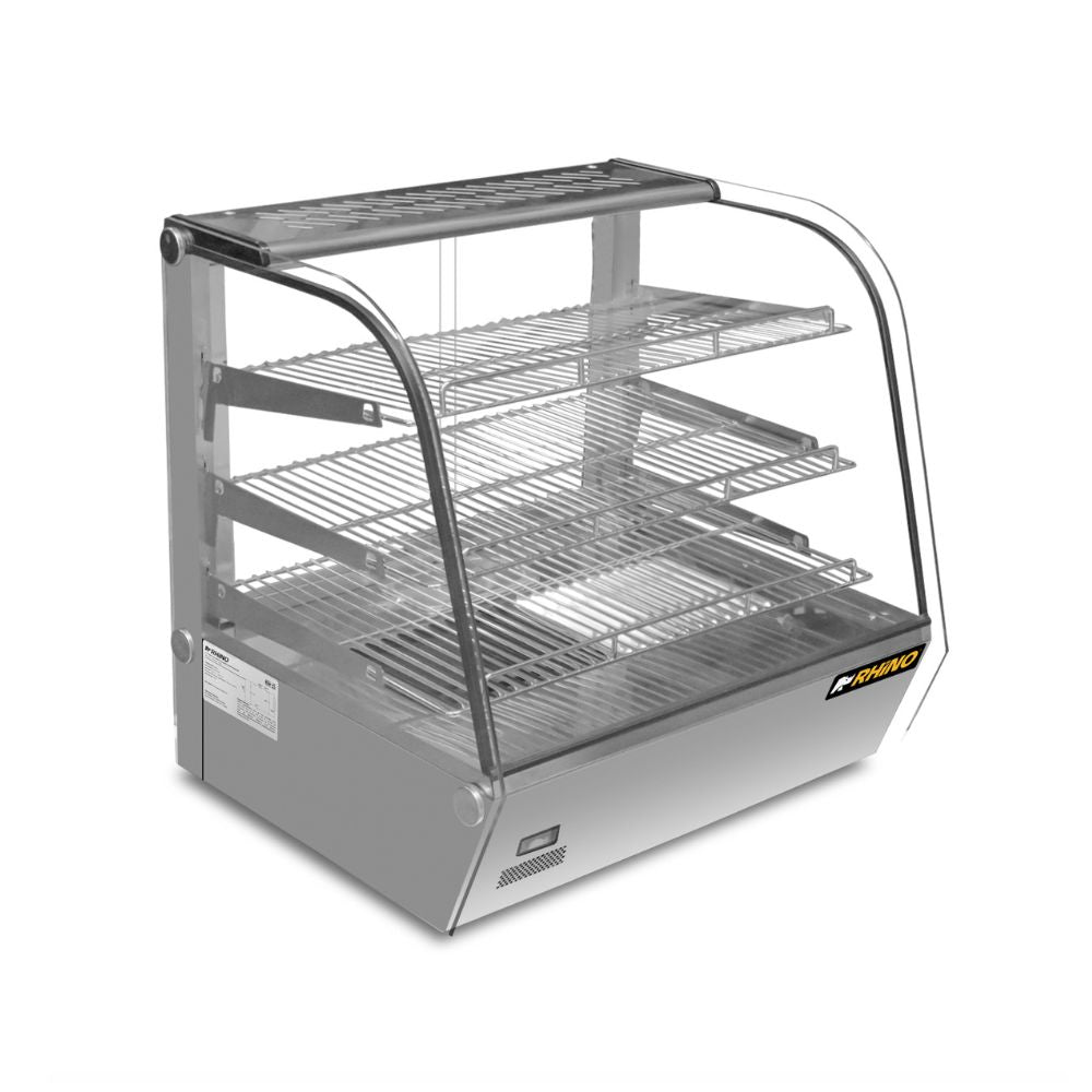 VITRINA RHINO VICAMO-120L | Vitrina Caliente Sobre Mostrador | Frente 57.8 cm | Capacidad 120 L | Buffet Restaurante Cafetería | Vitrina Caliente Exhibidor de Alimentos Calientes Mantenedor Térmica Acero Inoxidable Restaurante Cafetería Buffet Cine Tienda de Conveniencia Negocio