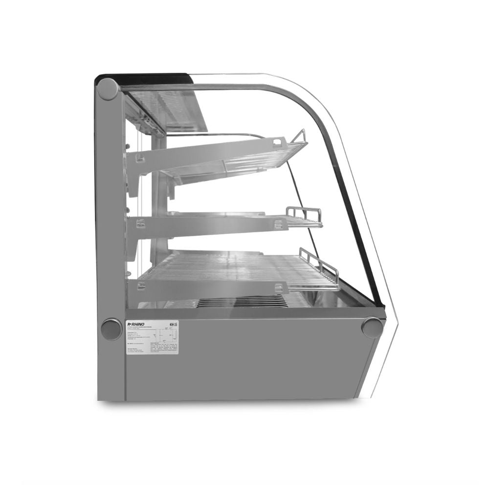 VITRINA RHINO VICAMO-160L | Vitrina Caliente Sobre Mostrador | Frente 57 cm | Capacidad 160 L | Buffet Restaurante Cafetería | Vitrina Caliente Exhibidor de Alimentos Calientes Mantenedor Térmica Acero Inoxidable Restaurante Cafetería Buffet Cine Tienda de Conveniencia Negocio