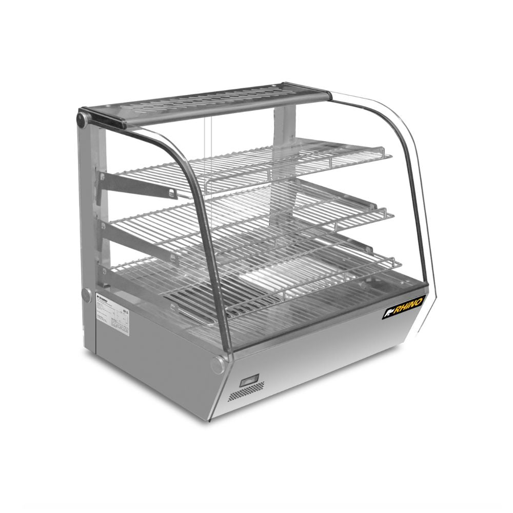 VITRINA RHINO VICAMO-160L | Vitrina Caliente Sobre Mostrador | Frente 57 cm | Capacidad 160 L | Buffet Restaurante Cafetería | Vitrina Caliente Exhibidor de Alimentos Calientes Mantenedor Térmica Acero Inoxidable Restaurante Cafetería Buffet Cine Tienda de Conveniencia Negocio
