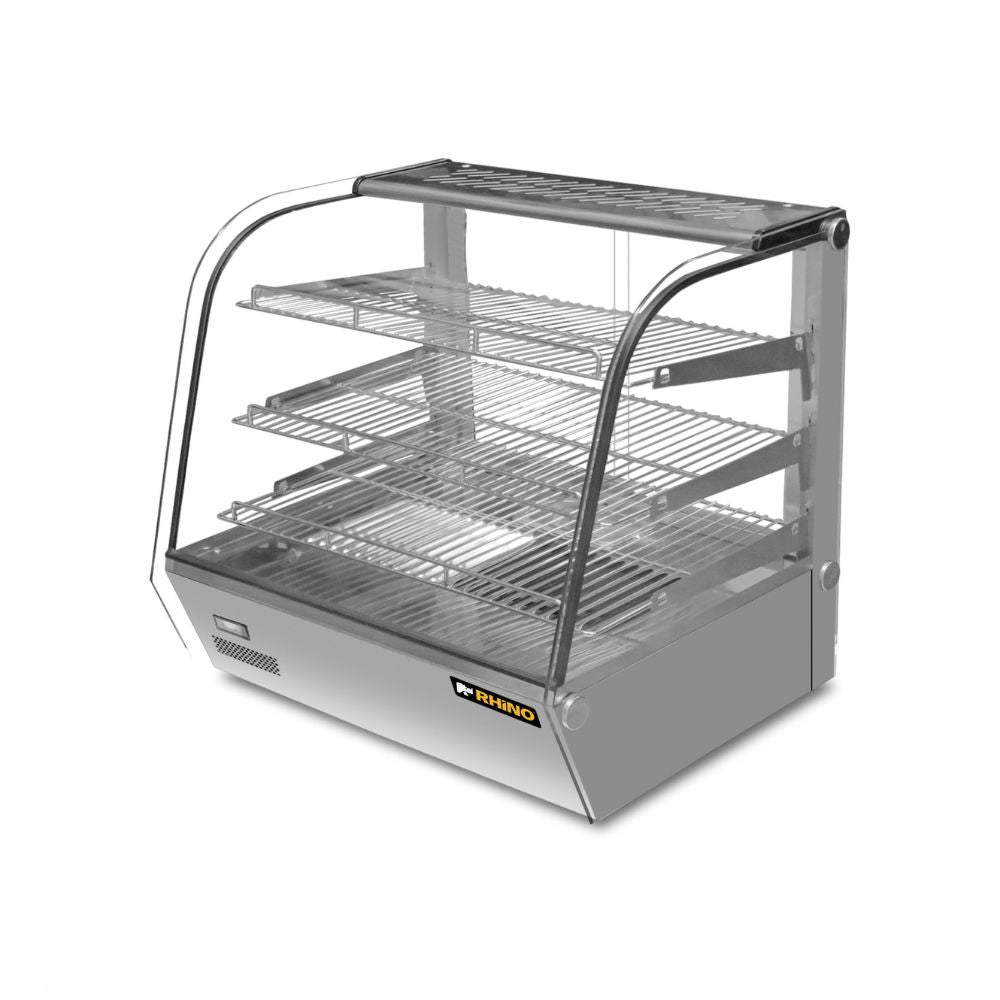 VITRINA RHINO VICAMO-160L | Vitrina Caliente Sobre Mostrador | Frente 57 cm | Capacidad 160 L | Buffet Restaurante Cafetería | Vitrina Caliente Exhibidor de Alimentos Calientes Mantenedor Térmica Acero Inoxidable Restaurante Cafetería Buffet Cine Tienda de Conveniencia Negocio