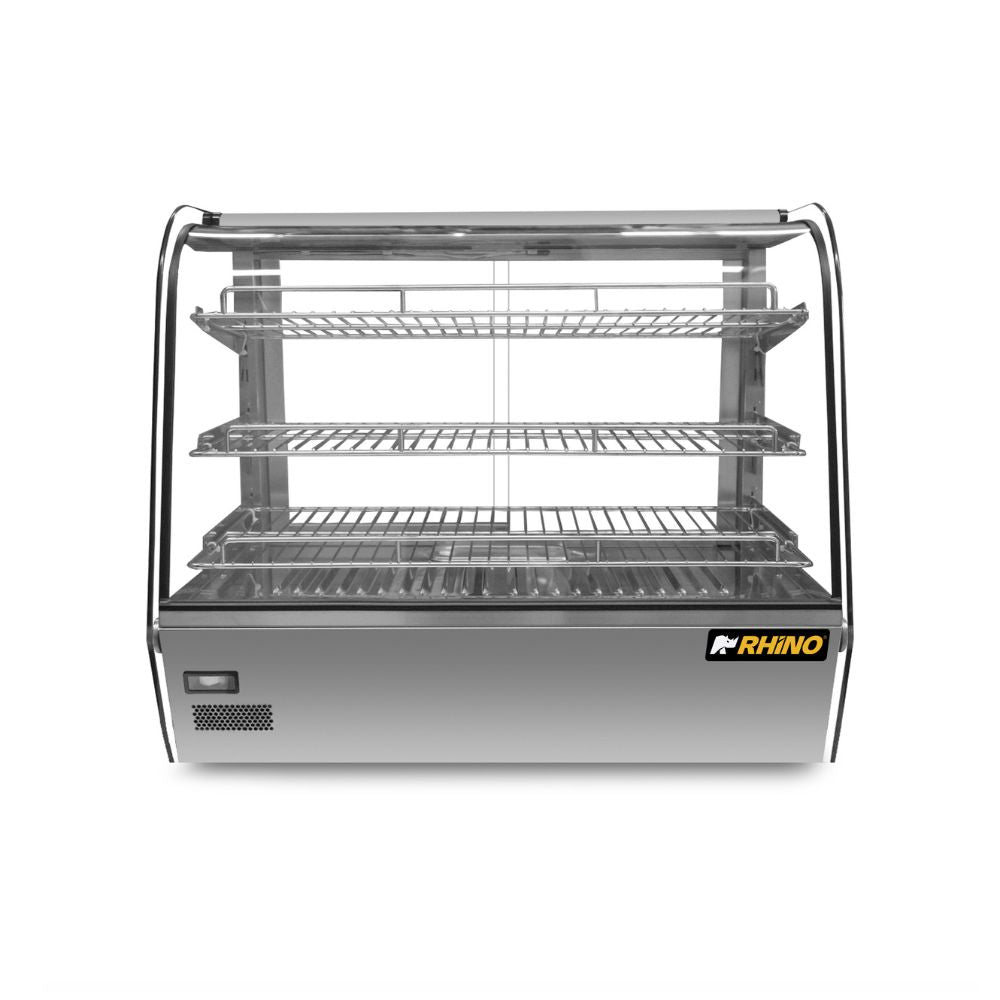 VITRINA RHINO VICAMO-160L | Vitrina Caliente Sobre Mostrador | Frente 57 cm | Capacidad 160 L | Buffet Restaurante Cafetería | Vitrina Caliente Exhibidor de Alimentos Calientes Mantenedor Térmica Acero Inoxidable Restaurante Cafetería Buffet Cine Tienda de Conveniencia Negocio