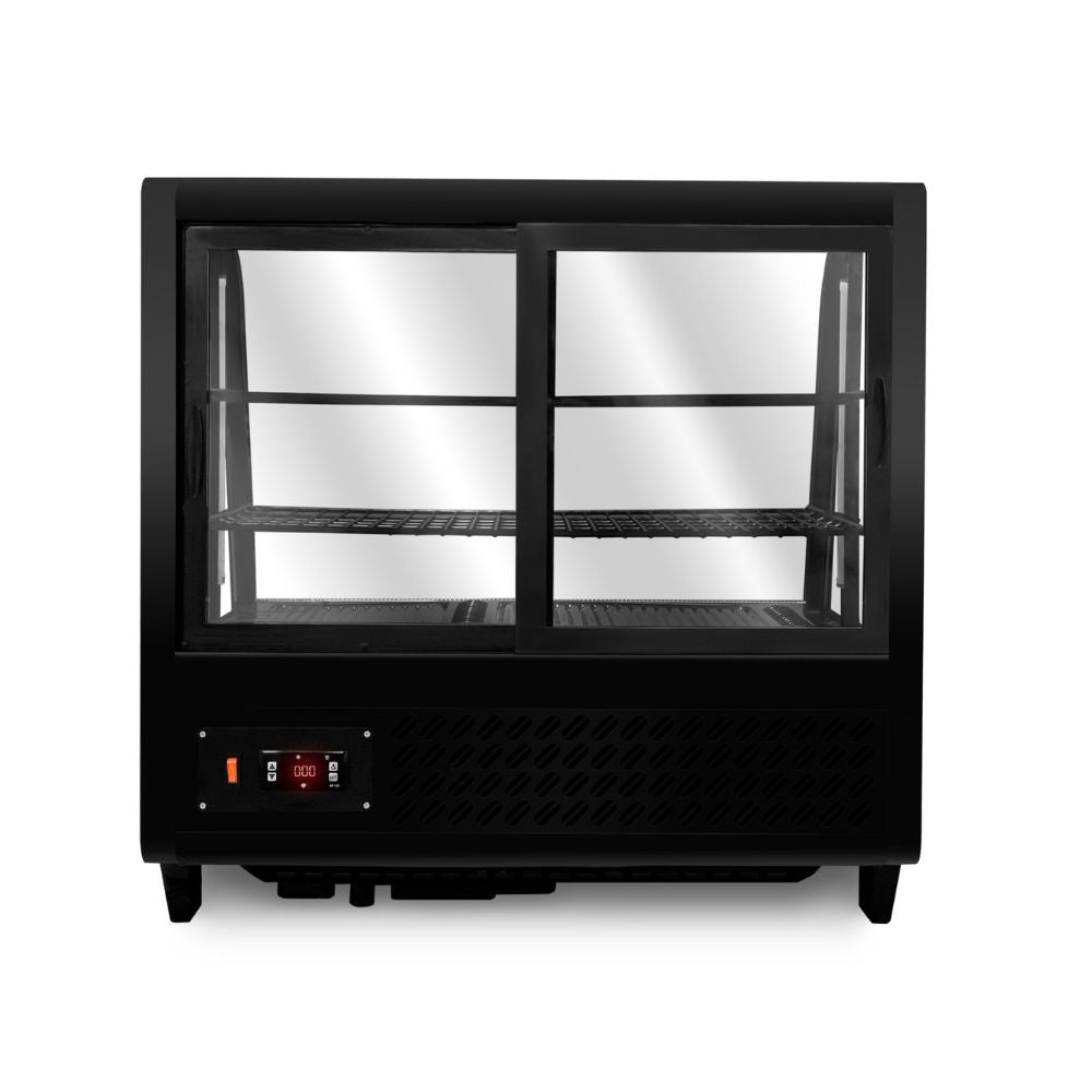 VITRINA RHINO VIREMO-100 | Vitrina Refrigerada de Mostrador | Frente 68.2 cm | Capacidad 76 Litros Netos / 100 L Brutos | Cafetería Pastelería Restaurante | Vitrina Sobre Mostrador Exhibidor Refrigerada o Neutra Acero Inoxidable Cafetería Pastelería Restaurante Tienda de Conveniencia Cremería Negocio
