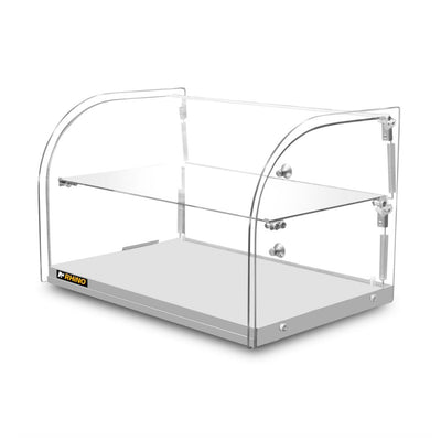 VITRINA RHINO VITNEU-45C | Vitrina Neutra Curva | Frente 55.6 cm | Capacidad 45 L | Buffet Restaurante Cafetería  Pasteleria Reposteria Negocio Alimentos Pasteles Panes Exhibición Industrial Carnicería Cremería  