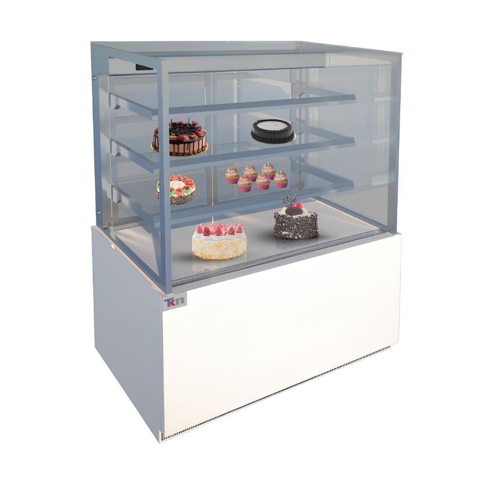 VITRINA SINERGIAS TEKNIKITCHEN TKN15R4 | Vitrina Expositora Recta de Pasteles | Frente 150 cm | Control Digital de Temperatura: 2 °C ~ 8 °C | Pastelerías Panaderías Negocio Panaderia Pasteleria Restaurante Cocina Industrial Banquetes Pan Masa Hoteles Cafeterías Estadios Arenas Empresas de Servicio Alimentación Caliente Alimentos