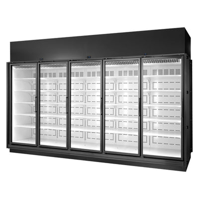 VITRINA TRUE TRM5L-NY-BLK-WHT-1BLKLLLLL-4 | Vitrina comercial | 5 Puertas | Supermercados Tiendas de autoservicio Tiendas de conveniencia Cafetería Bares Heladerías Negocios de postres Hoteles Buffets Tiendas de bebidas Distribuidores de alimentos