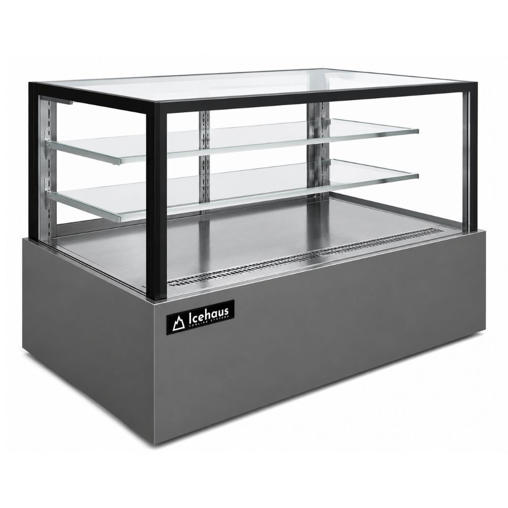 VITRINA DRAGO VPP-180 | Vitrina Pastelera Plana | 14 - 395 Litros | Pastelerías Reposterías Cafeterías | Vitrina Refrigerada Exhibidora Exhibidor de Pasteles Postres Vitrina de Mostrador Cristal Curvo Acero Inoxidable Pastelería Cafetería Cremería Carnicería Restaurante Supermercado