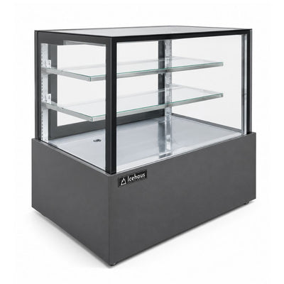 VITRINA DRAGO VPP-150 | Vitrina Pastelera Plana | 11.4 ft3 - 325 Litros | Pastelerías Reposterías Cafeterías | Vitrina Refrigerada Exhibidora Exhibidor de Pasteles Postres Vitrina de Mostrador Cristal Curvo Acero Inoxidable Pastelería Cafetería Cremería Carnicería Restaurante Supermercado