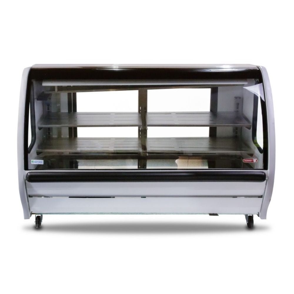 VITRINA TORREY 1026804 TEM200N R290  | Vitrina Exhibidora Refrigerada | Cristal Curvo | Frente 191 cm | Acero Inoxidable | Carnicería Cremería Supermercado Pastelería Repostería Negocio Alimentos Pasteles Panes Exhibición Industrial Carnicería Cremería. 