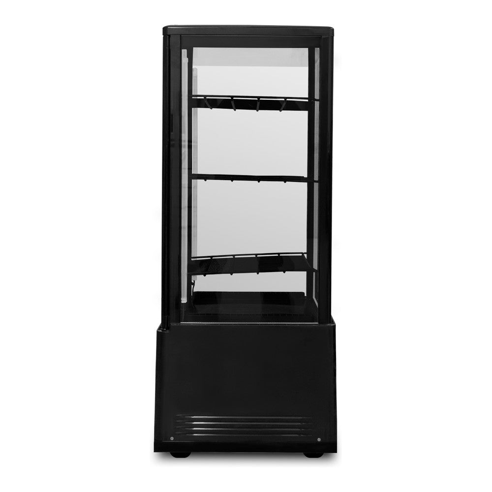 VITRINA REFRIGERADA RHINO VIVEPA-3 | Vitrina Refrigerada Vertical Panorámica | Capacidad 80 L | 4 Lados de Vidrio | Cafetería Pastelería Tienda