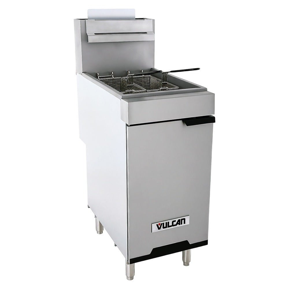 Freidora Vulcan LG300, en acero inoxidable.