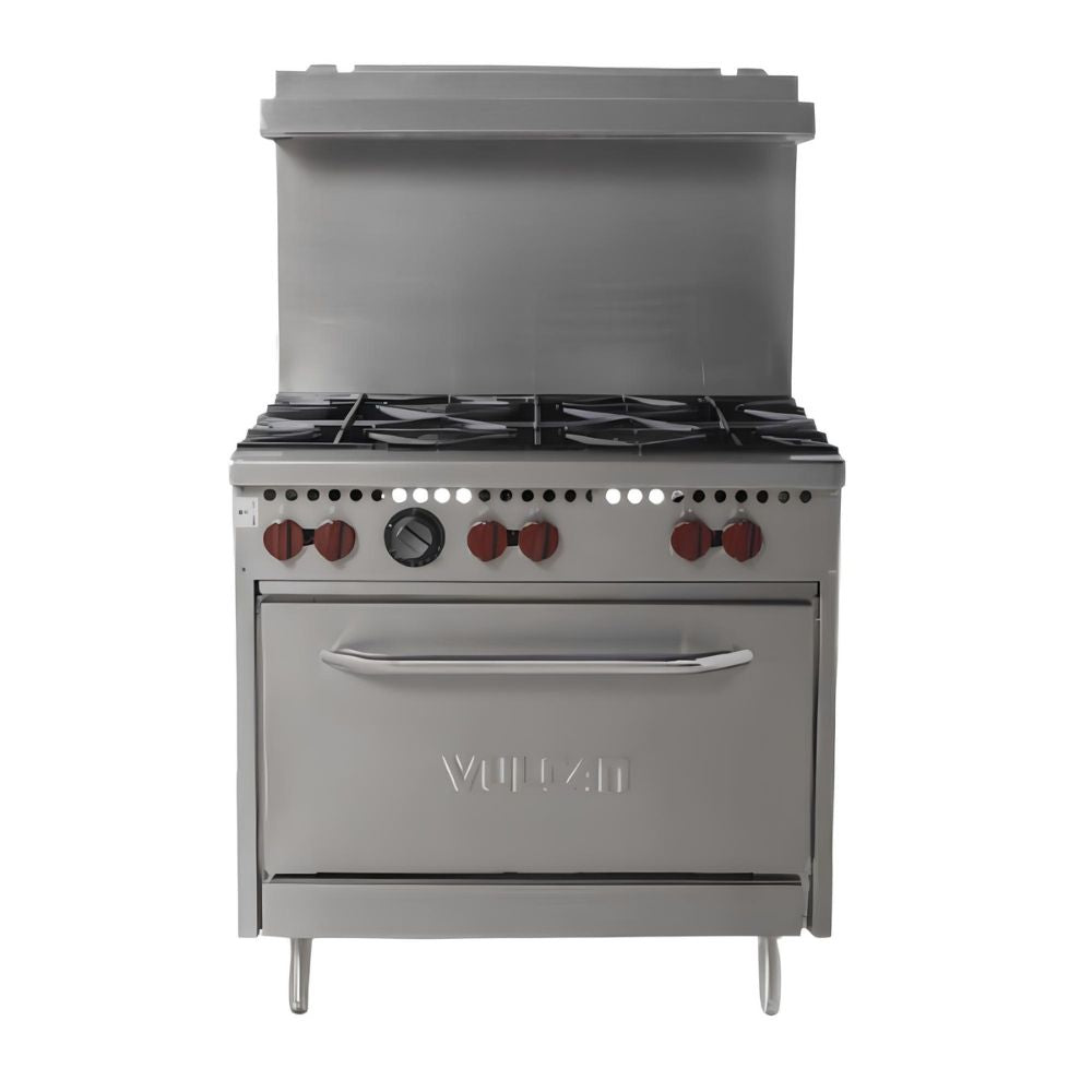 VULVAN BY HOBART SX24-4BP | Estufa | 4 Quemadores | Horno | Acero Inoxidable | Comedor Industrial Hotel Restaurante Estufa Cuatro Quemadores Horno Acero Inoxidable Restaurante Hotel Cafetería Comedor Industrial Preparación de Alimentos Cocción