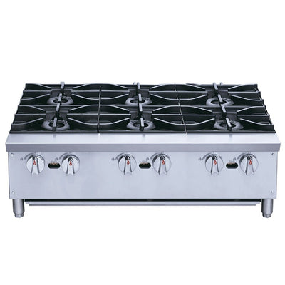 Migsa XRB-6-MG Parrilla Comercial Frente 91.5 cm 6 Parrillas Gas Acero Inoxidable Gris.