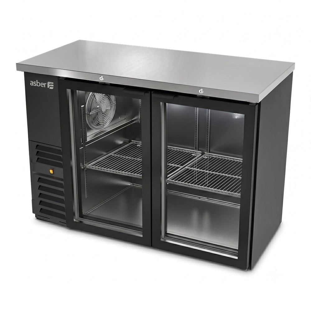 REFRIGERADOR CONTRA BARRA ASBER ABBC-24 48 G SD HC | Refrigerador Contra Barra | 2 Puertas Cristal Corredizas | 300 Botellas | Bar