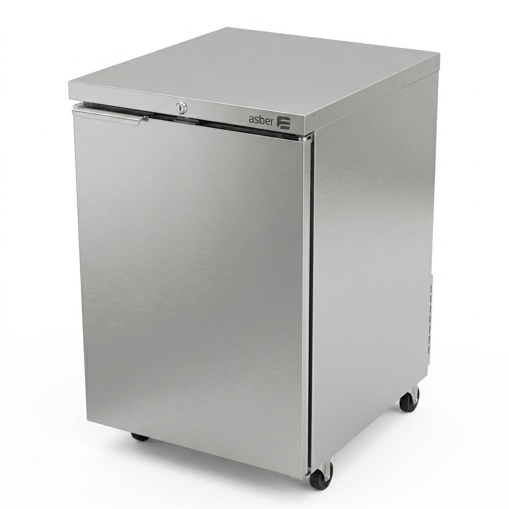 REFRIGERADOR CONTRA BARRA ASBER ABBC-23 SG HC | Refrigerador Contra Barra | 1 Puerta Cristal | Acero Inoxidable | 252 Botellas | Bar Restaurante