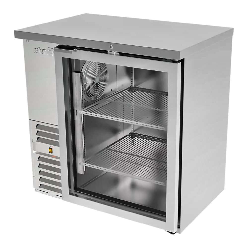 REFRIGERADOR CONTRA BARRA ASBER ABBC-24 60 SG SD HC | Refrigerador Contra Barra | 2 Puertas Cristal Corredizas | Acero Inoxidable | 390 Botellas | Bar