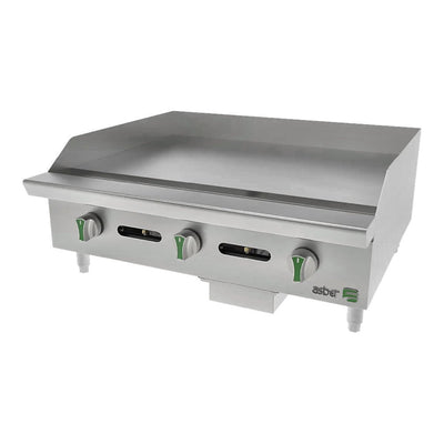 PLANCHA ASBER AEMG-36-EM | Plancha Manual | 3 Quemadores | Placa 1" | Acero Inoxidable | Restaurante Cocina Industrial | Plancha de Asar para Tacos Hamburguesas Hot Dogs Tortas Paninis Comal Comercial Industrial Gas Eléctrica Taquería Fonda Restaurante Cocina Industrial Negocio
