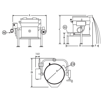 MARMITA MADIPSA M80GF | Marmita Fija a Gas | Capacidad 80 Litros | Cocina Industrial