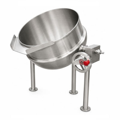 Marmita Madipsa M320VF fija a vapor, 320 litros, acero inoxidable 304, para hospitales, universidades y comedores institucionales con línea de vapor