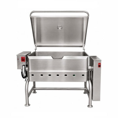 Sartén Madipsa S120G a gas, 120 litros, acero inoxidable 304, tapa embisagrada, volteo automático, para restaurantes hoteles banquetes y cocina industrial