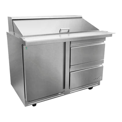 MESA REFRIGERADA ASBER APTM-48-18-D4 P HC | Mesa De Preparación Con Refrigerante | Mega Top | Acero Inoxidable | 4 Cajones | Supermercados Restaurantes | Mesa de Preparación Refrigerada Mesa Fría de Trabajo Mega Top Pizza Ensaladas Sándwiches Ingredientes Acero Inoxidable Supermercados Restaurantes Cocina Industrial Cremería