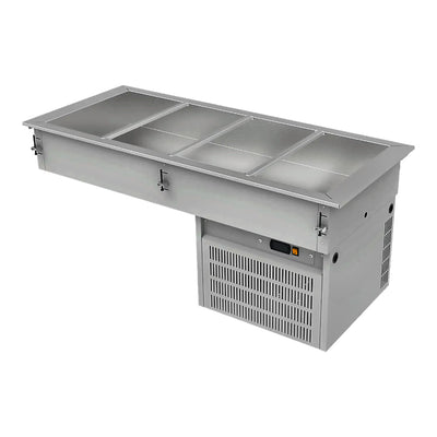 MESA FRÍA ASBER DRFB-411 HC | Mesa Fría | Tina Refrigerada | Control de Temperatura Digital | 4 Insertos Enteros | Acero Inoxidable | Ingredientes Productos Fríos | Mesa Fría de Trabajo de Conservación Refrigerada Ensaladas Bajo Barra Acero Inoxidable Restaurante Cafetería Cocina Industrial Bar Cremería Negocio