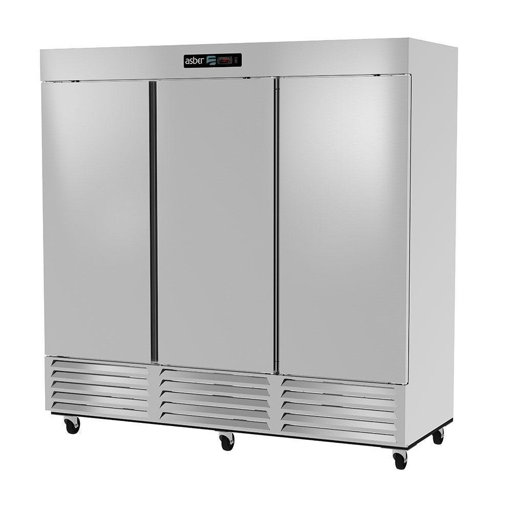 Asber ARR-72-H HC Refrigerador vertical 3 Puertas Solidas  9 Parrillas  Acero Inoxidable - Refrigeradores - Asber - KitchenMax Store