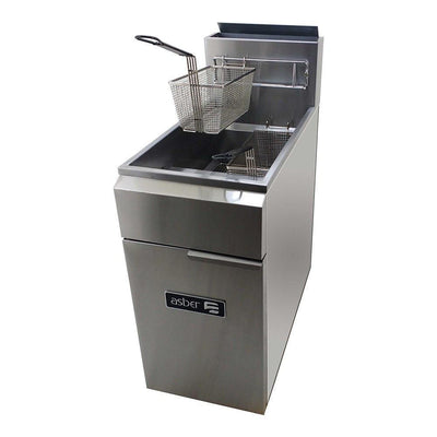 Los mejores equipos para mejorar la calidad y desempeño de tu negocio con Asber AEF-50-S Freidora Gas 2 Canastillas Acero. Ideal para su uso en restaurantes, cocinas económicas, fondas, banquetes, cafeterías, para preparación de alimentos, comida, freir, cocinar, carnes, papas, salchichas, etc. KitchenMax.Store. Envíos seguros a todo México. Cotiza hoy mismo. 