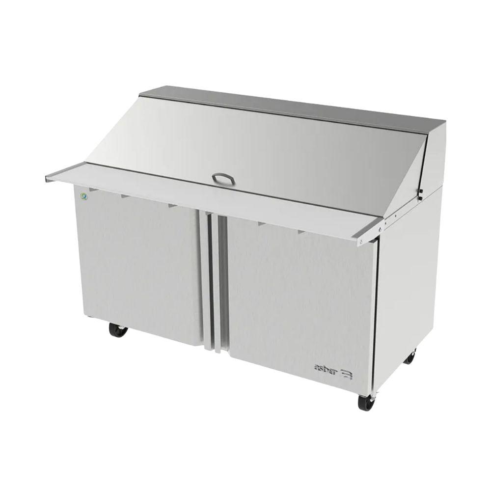 MESA ASBER APTM-60-24 HC | Mesa Refrigerada | 2 Puertas | 2 Parrillas | Acero Inoxidable | Eléctrico | Cocina Comedor Industrial