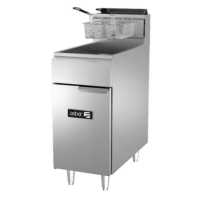Asber AEF-4050-S Freidora Gas 2 Canastillas 3 Quemadores Acero Inoxidable -  - Asber - KitchenMax Store