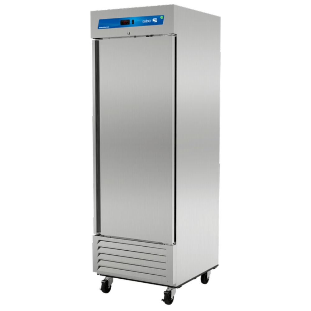 Asber ARR-23-H HC Refrigerador vertical 1 Puerta Solida 3 Parrillas Acero Inoxidable - Refrigeradores - Asber - KitchenMax Store