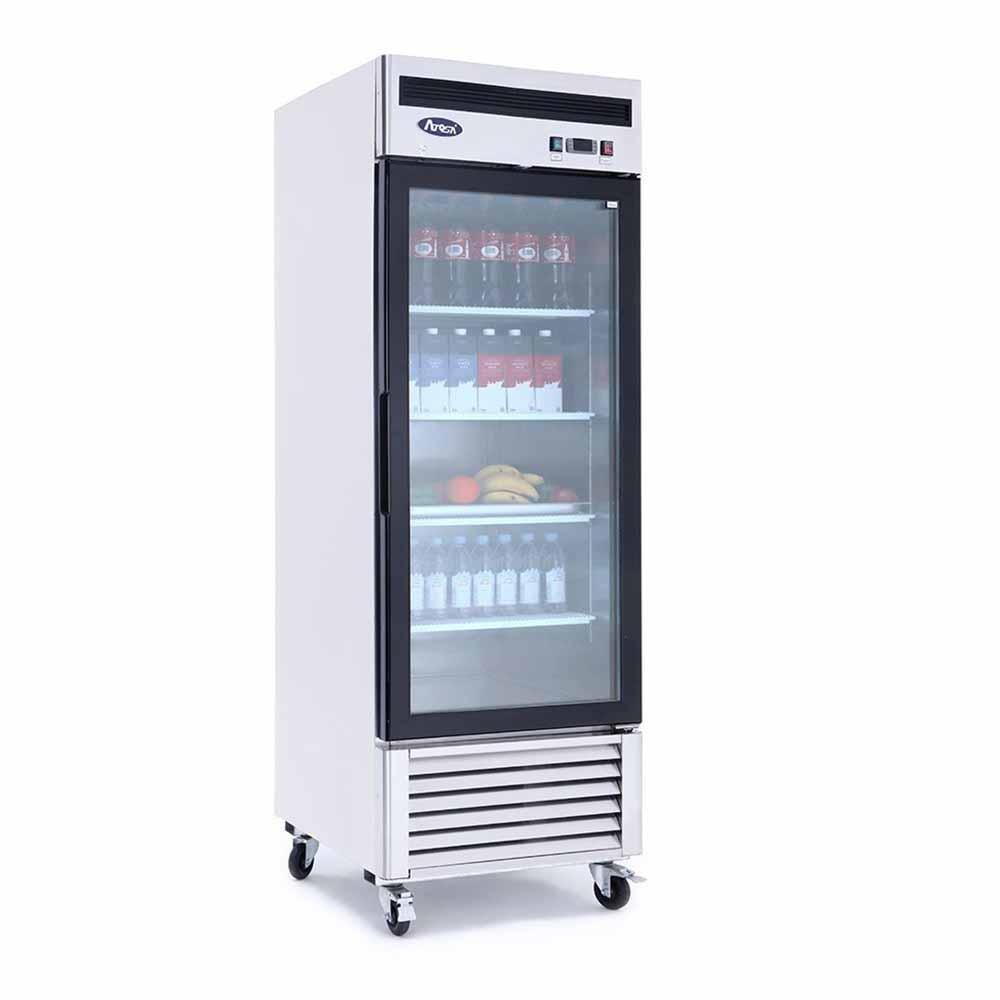 Atosa MCF8701GR Congelador Vertical 1 Puerta Cristal 4 Parrillas Acero Inoxidable - Congelador Vertical - Atosa - KitchenMax Store