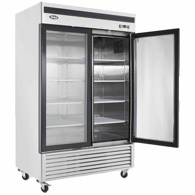 Atosa MCF8707GR Refrigerador Vertical 2 Puertas Cristal 8 Parrillas Acero Inoxidable - Refrigeradores - Atosa - KitchenMax Store