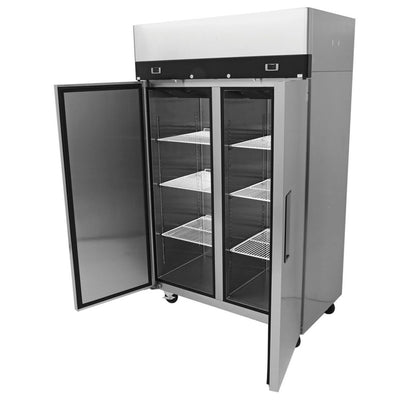 Atosa YBF9239 Refrigerador Vertical 2 Puertas Solidas 3 Parrillas Acero Inoxidable - Refrigeradores - Atosa - KitchenMax Store