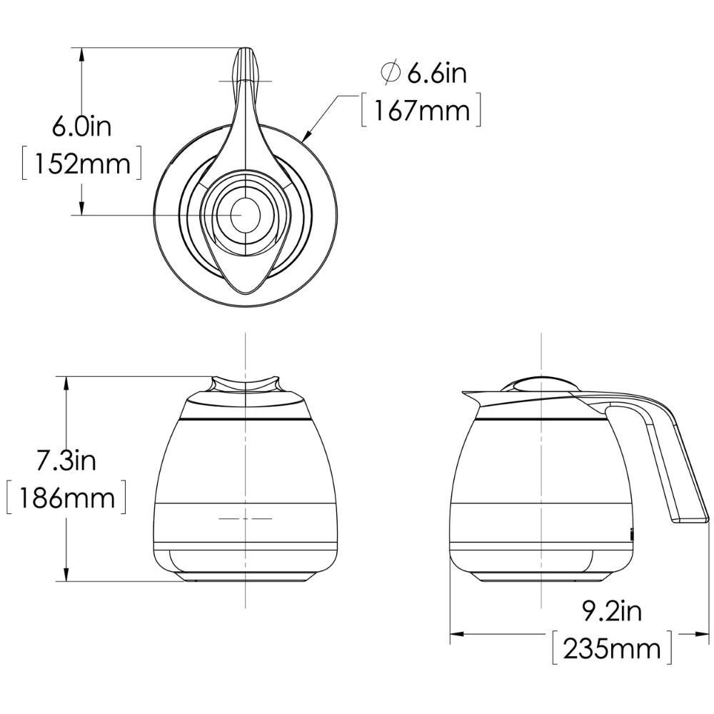 Bunn CARAFE, THERMAL SEAMLESS 1.9L BLK 12/CS Jarra Termica Cafeterías Restaurantes Establecimiento Cocina Comedor Negocio Bebidas Bar Tiendas de Convivencia. KitchenMax.Store. Envíos seguros a todo México. Cotiza hoy mismo.