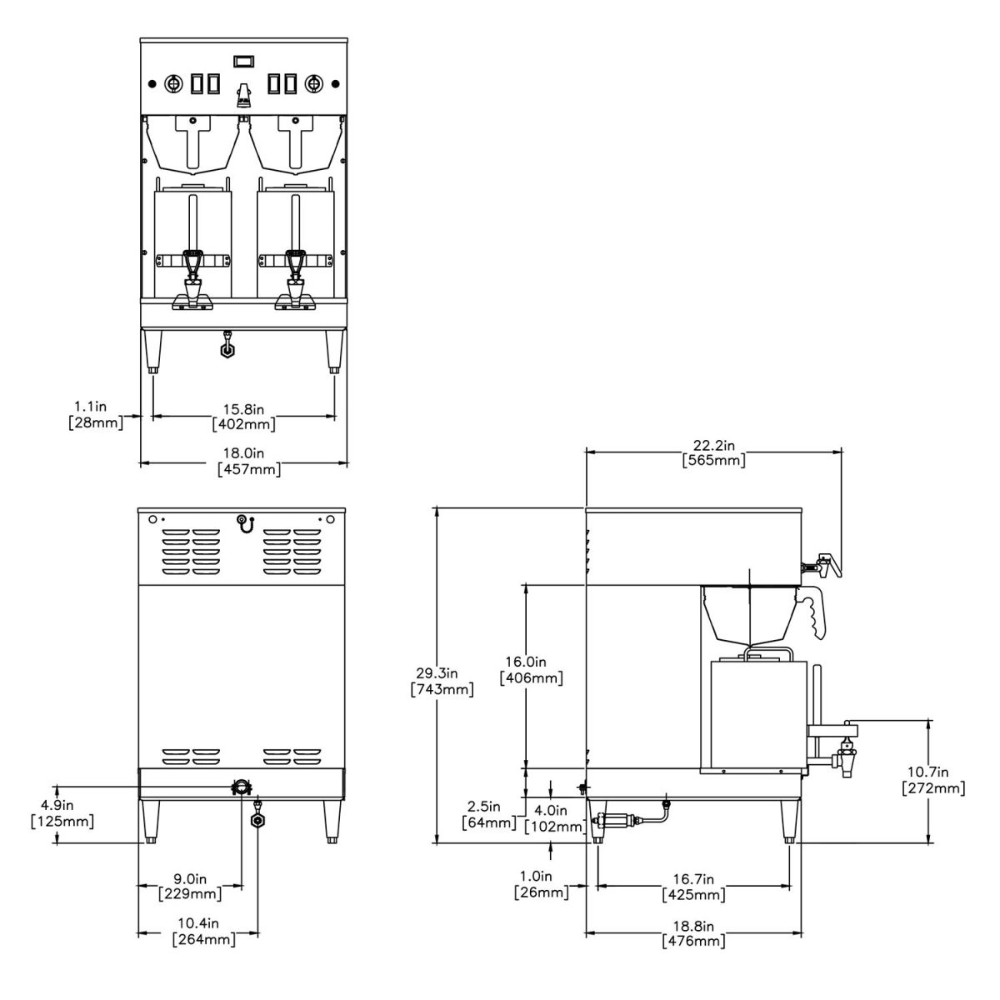 Bunn DUAL,120/240V 3S MECH SF Cafetera Percoladora Dual -  - Bunn - KitchenMax Store