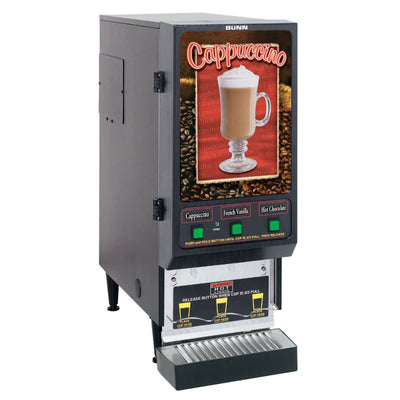 Bunn FMD3 BLK NO CWV - CAPP Dispensador Fresh Mix Chocolate Capuccino 3 Tolvas para Tienda de Convivencia Cafe Restaurante Negocio Cafeteria. KitchenMax.Store. Envíos seguros a todo México. Cotiza hoy mismo.