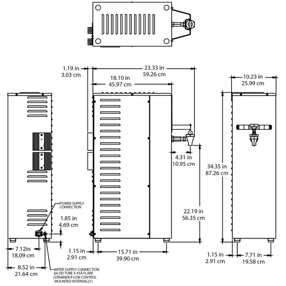 Bunn H10X-80-240, 212F 100C 50/60HZ Dispensador Agua Caliente para Cafe Te Autoservicio Comedor Cocina Industrial Cafeteria Buffete Sopa Instantanea Envíos seguros a todo México. Cotiza hoy mismo.  KitchenMax.Store