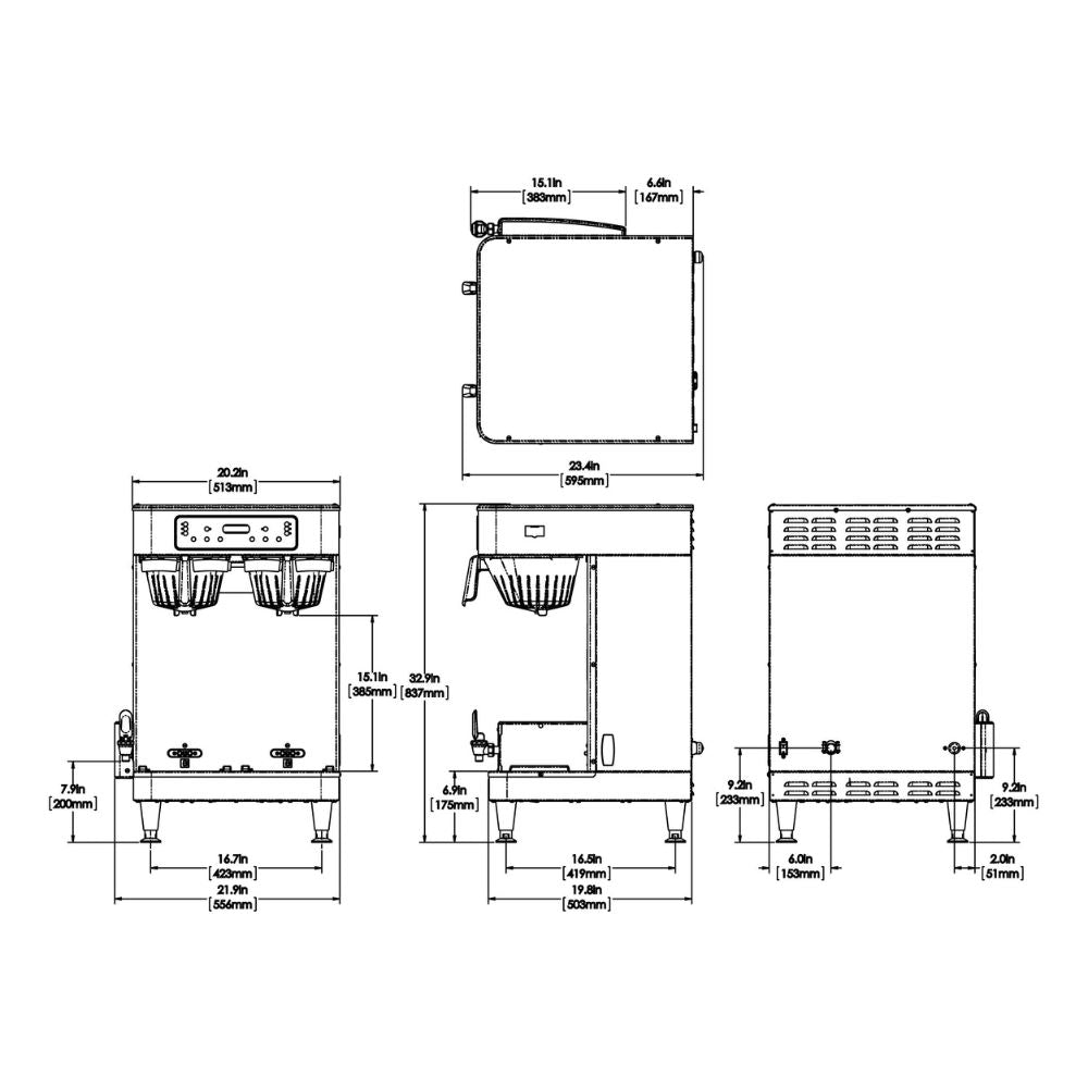 Bunn ICB TWIN SH, 120/240V SST Cafetera ICB Infusion Series Twin para Restaurante Cafeteria Cafeterías Restaurantes Establecimiento Cocina Comedor Negocio Bebidas Bar. KitchenMax.Store. Envíos seguros a todo México. Cotiza hoy mismo.