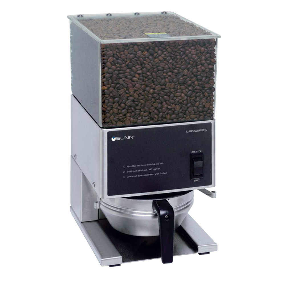 Bunn LPG, 120V SST Molino de Cafe 1 Tolva Profesional Cafeteria Hotel Fresco Barista Servicio de Banquetes Catering Recien Molido