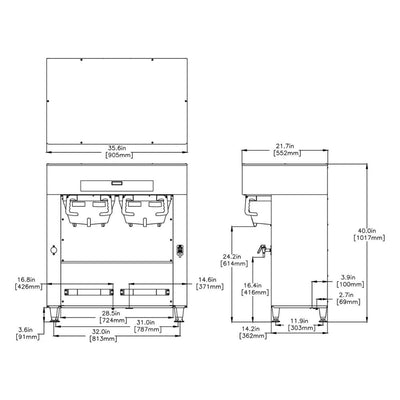 Bunn TITAN DUAL, 120/240V 1PH/3PH Cafetera Dual para Restaurante Cocina Industrial Cafeteria Cafeterías Restaurantes Establecimiento Cocina Comedor Negocio Bebidas Bar. KitchenMax.Store. Envíos seguros a todo México. Cotiza hoy mismo.