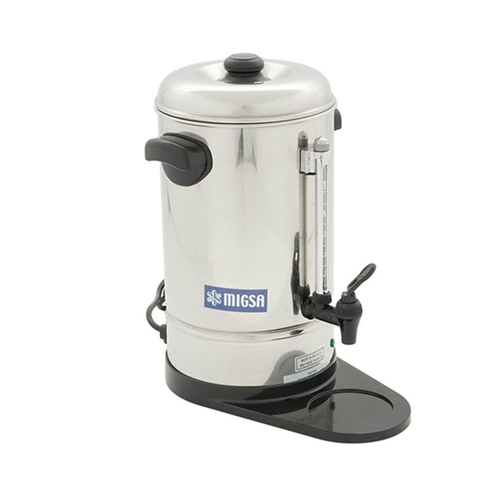 CAFETERA MIGSA CP-06 | Cafetera Percoladora Secretarial 6 Lts | 36 Tazas | Acero Inoxidable | Cafetería Oficina | Café Americano Restaurante Buffet Bistro Sala Juntas Conferencias Servicio Banquetes Funerarias
