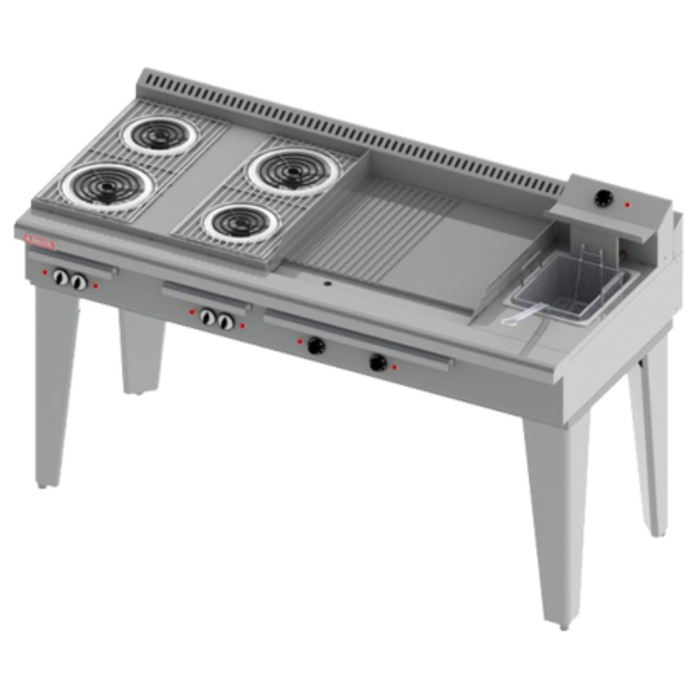 Delta Aquiles EM-M-C-E Estufa Electrica 4 Quemadores 1 Asador 1 Freidor 1 Plancha -  - Delta - KitchenMax Store